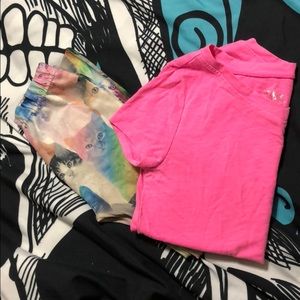 Cat leggings and justice shirt!